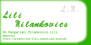 lili milankovics business card